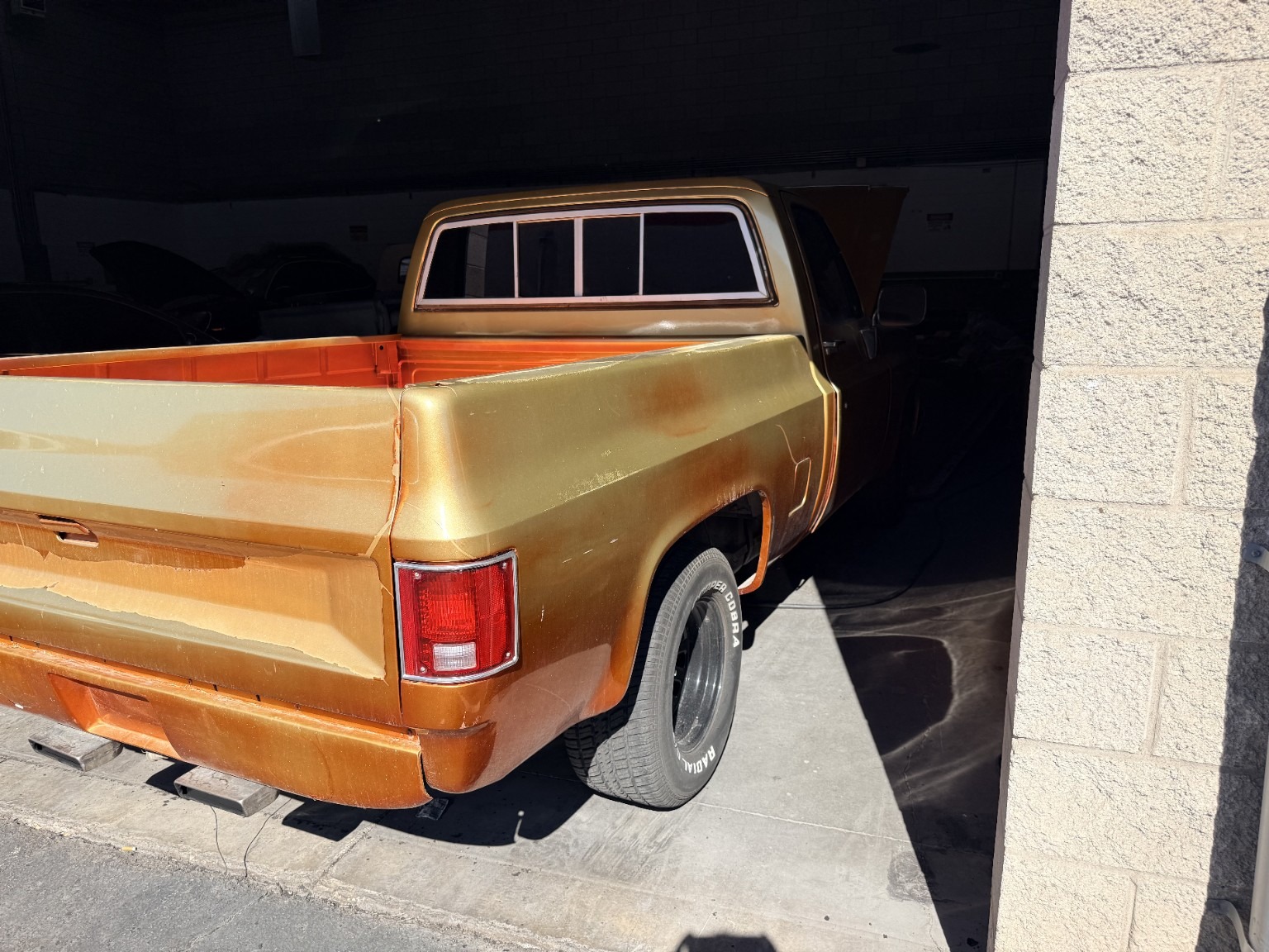 1982 GMC Sierra — Rear three-quarter exterior — current condition